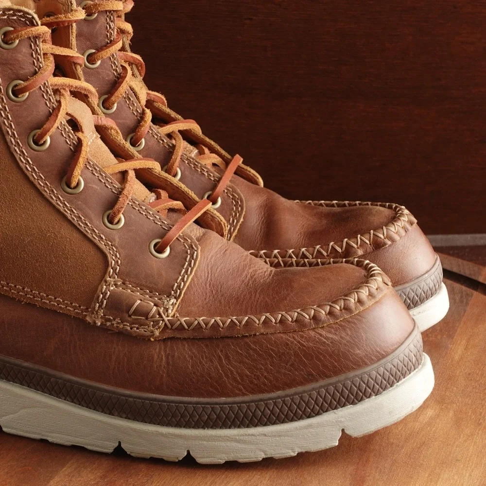 Manitobah Mukluks Boots Mens Size 11 Brown Mesa Moc Toe Leather Ankle Waterproof